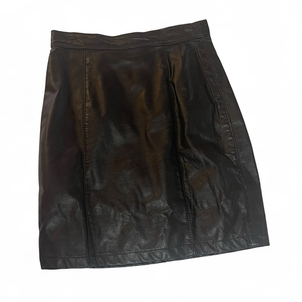Vintage Black Mini Leather Skirt